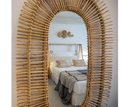 22.7339.0011: καθρέπτης rattan, οβάλ