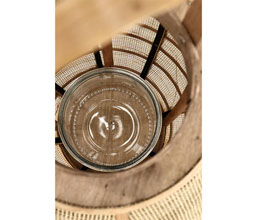31.7009.0092: φανάρι jute - bamboo  με γυάλινο βάζο για το κερί