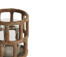 31.7277.0051: κηροπήγιο ρητίνη με γυάλινο βάζο για το κερί