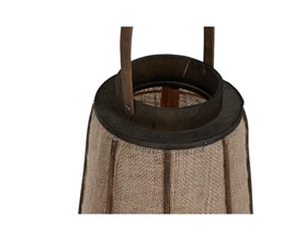 31.7308.0091: φανάρι bamboo jute με γυάλινο βάζο για το κερί