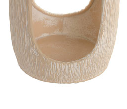 31.7308.0092: Κηροπήγιο beige μέταλλο με γυάλινο βάζο για το κερί