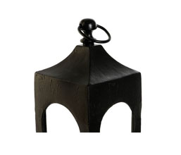 31.7308.0095: Φανάρι αλουμίνιο μαύρο, γυάλινο βάζο για κερί