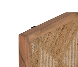 32.7308.1083: πίνακας jute, κορνίζα ξύλο ακακία