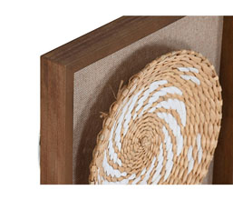 32.7308.1114: Πίνακας jute - rattan ανάγλυφος, με κορνίζα ξύλο