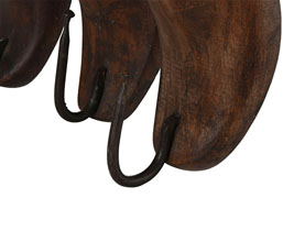 38.7308.0050: κρεμάστρα τοίχου 3 θέσεων, ξύλο παλαιωμένο - μέταλλο