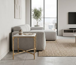 51.0000.0027: side table βάση σφυρήλατη , καπάκι τεχνομάρμαρο
