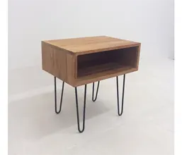 51.0000.0160: κομοδίνο side ξύλο teak με πόδια μέταλλο