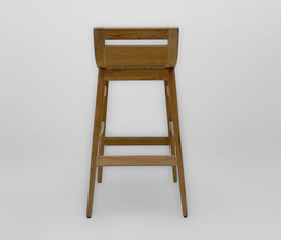 51.0000.0313: Bar stool ξύλο teak με rope, χρώμα μπεζ