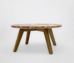 51.0000.0556: coffee table  εσωτερικού χώρου, βάση ξύλο teak καπάκι cement fiberglass σχέδιο marble terracotta ( πάχος 3εκ)