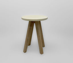 51.0000.0587 - Side table in-out, βάση ξύλο teak, καπάκι fiber cement, lava finish, χρώμα μπεζ, αδιάβροχο
