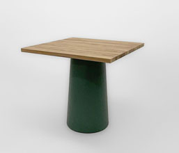 51.0000.0613: Δ.60/70/80/100 ή 70Χ70/80Χ80 Τραπέζι in-out, βάση fiber cement, καπάκι ξύλο recycled teak, πάχος 3εκ. 