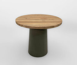 51.0000.0615: Δ.60/70/80/100 ή 70Χ70/80Χ80 Τραπέζι in-out, βάση fiber cement, καπάκι ξύλο recycled teak, πάχος 3εκ. 