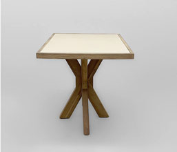 51.0000.0618: Τραπέζι in-out βάση ξύλο teak, καπάκι Fiber Cement light Lava finishing σε τελάρο ξύλο ακακία