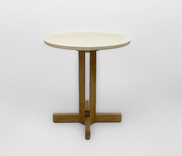 51.0000.0628: Δ.70 τραπέζι indoor-outdoor, βάση ξύλο recycled teak, καπάκι Fiber Cement  light lavastone finish, χρώμα μπεζ, πάχος 3εκ