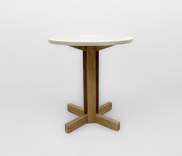 51.0000.0628: Δ.70 τραπέζι indoor-outdoor, βάση ξύλο recycled teak, καπάκι Fiber Cement  light lavastone finish, χρώμα μπεζ, πάχος 3εκ