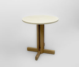 51.0000.0628: Δ.70 τραπέζι indoor-outdoor, βάση ξύλο recycled teak, καπάκι Fiber Cement  light lavastone finish, χρώμα μπεζ, πάχος 3εκ