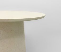 51.0000.0685: Δ.100/110/120/130 Τραπέζι in-out Fiber Cement, Lava Finish όλο μπεζ, καπάκι πάχος 3εκ. Διαστάσεις: Δ100ΧΥ75, Δ110ΧΥ75, Δ120ΧΥ75, Δ130ΧΥ75