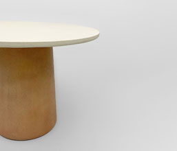 51.0000.0686: Δ100/110/120/130 Τραπέζι in-out, Fiber Cement Lava Finish, βάση χρώμα terracotta ανοιχτό, καπάκι χρώμα μπεζ, πάχος 3εκ. Διαστάσεις: 100Χ75Υ, 110Χ75Υ, 120Χ75Υ, 130Χ75Υ 