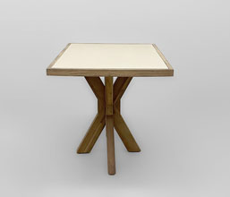 51.0000.0701: Τραπέζι in-out βάση ξύλο teak, καπάκι Fiber Cement light Lava finishing σε τελάρο ξύλο ακακία