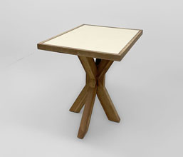 51.0000.0702: Τραπέζι in-out βάση ξύλο teak, καπάκι Fiber Cement light Lava finish σε τελάρο ξύλο ακακία